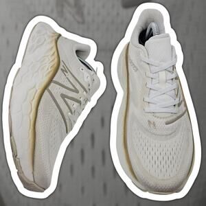 New Balance Fresh Foam X More v4 Womens 10.5 B White Gold Running Shoes Sneakers